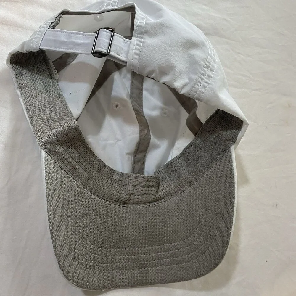 Gaiam womens cap fitness white adjustable quick dry yoga golf tennis sports